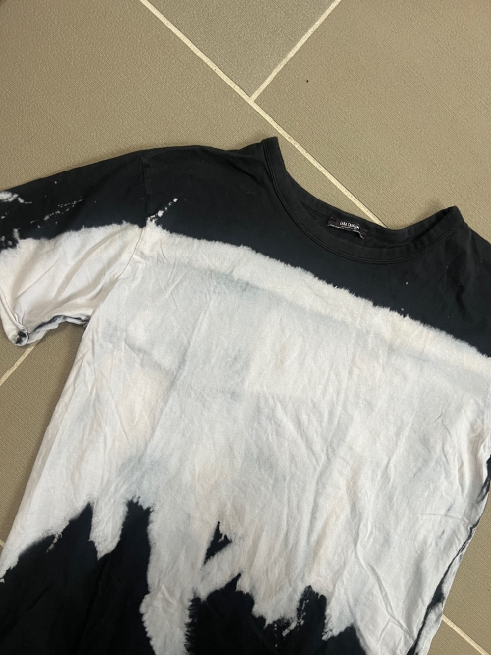 Zara Black & White Tie-Dye Dress